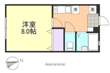 コーポ神正Ａ[1K/26.5m2]の間取図