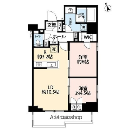 プレール・ドゥーク王子[2LDK/58.99m2]の間取図