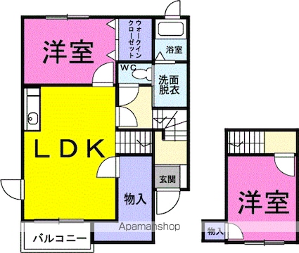 プラーノみなもと[2LDK/64.32m2]の間取図
