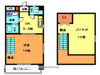 キャッスル千舟[2DK/58.5m2]の間取図