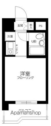スカイコート明大前第２[1K/15.37m2]の間取図
