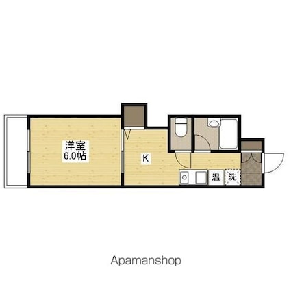 広島県広島市南区東雲本町１丁目[1K/25.03m2]の間取図