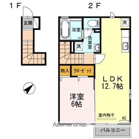 福生市大字福生のアパートの間取り