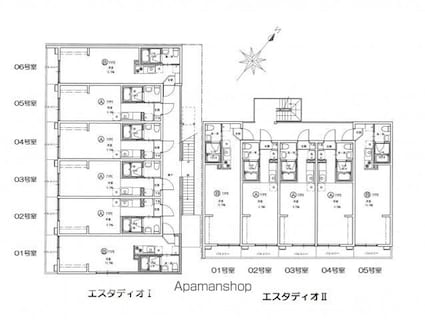 エスタディオⅠ[1R/25.48m2]の間取図