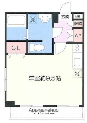 セントパレス西片[1R/25.14m2]の間取図