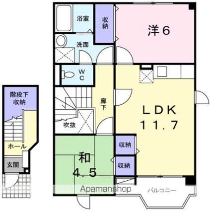 グランエトワールＢ[2LDK/58.12m2]の間取図