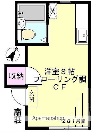 南荘[1R/17m2]の間取図