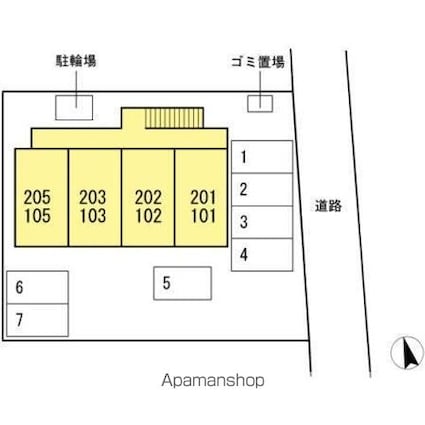 クレセール木太[1R/30.27m2]の配置図