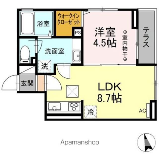 Ｄーｒｏｏｍ西平山Ａ棟[1LDK/33.41m2]の間取図
