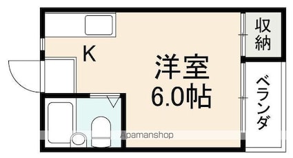 コーポ石清尾[1R/17m2]の間取図