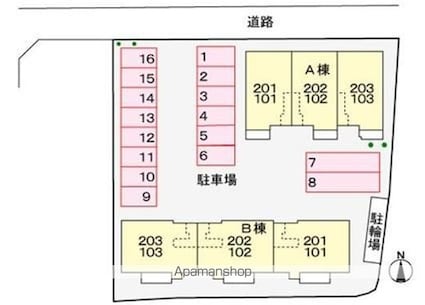 ブルージュ　Ａ[2DK/46.41m2]の配置図