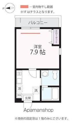 ハーミットクラブハウス　Ｇｈｉｔａｓ[1K/25.03m2]の間取図
