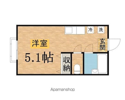 ブリランテ聖蹟[1R/17.36m2]の間取図