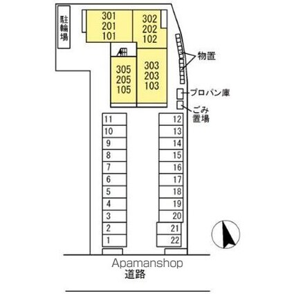 クレール[2LDK/57.66m2]の配置図