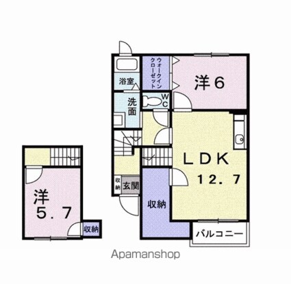アヴニールⅢ[2LDK/64.32m2]の間取図