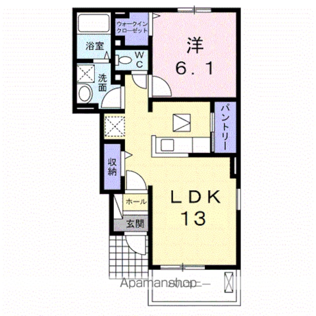 Ｊヒルズ[1LDK/45.77m2]の間取図