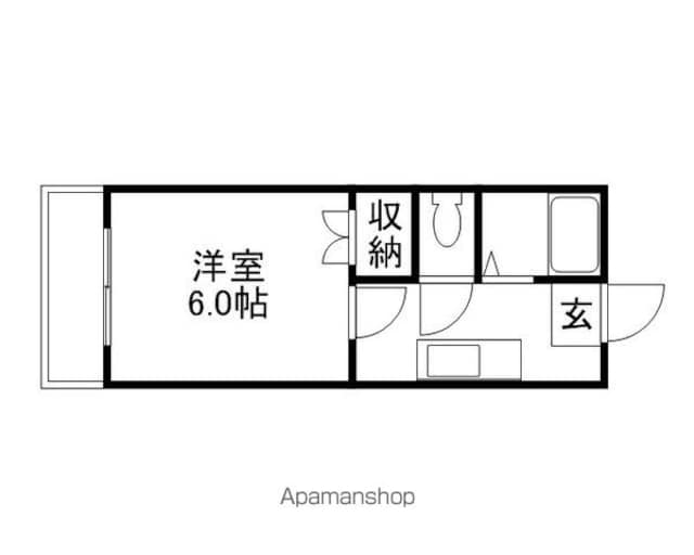 岡山県岡山市中区竹田[1K/21m2]の間取図