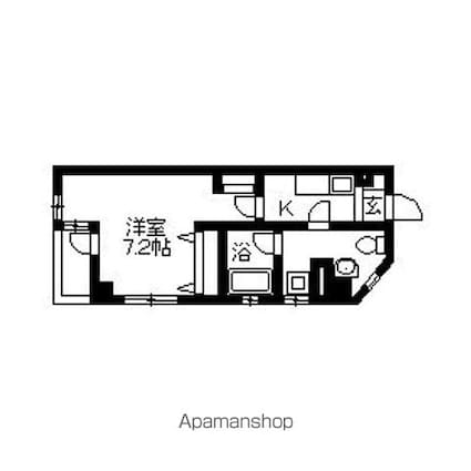 東京都世田谷区北烏山１丁目[1K/25.03m2]の間取図