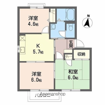 フォーレスＫ’ｓ[3K/50.66m2]の間取図