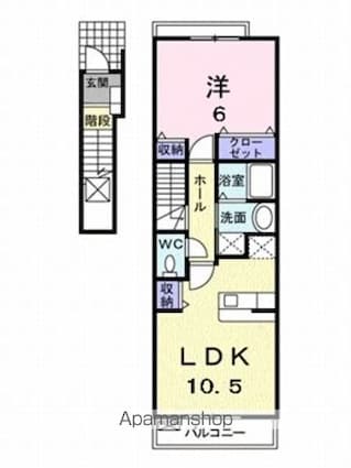 レーベン・バオム　Ｃ[1LDK/42.8m2]の間取図