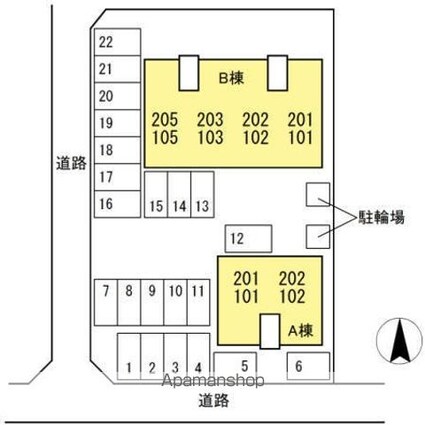 倫世館　Ｂ棟[2DK/50.12m2]の配置図