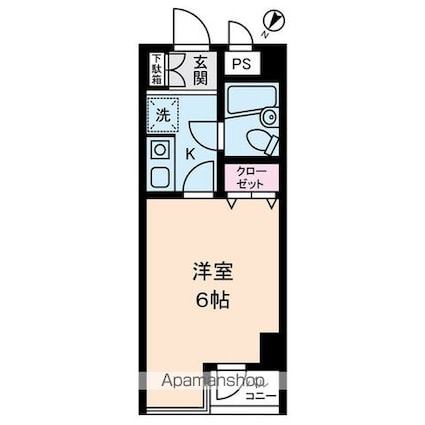 ＭＡＣ平山城址公園コート[1K/17.7m2]の間取図