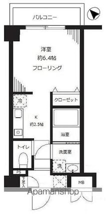パルメゾン見次公園[1K/25.31m2]の間取図