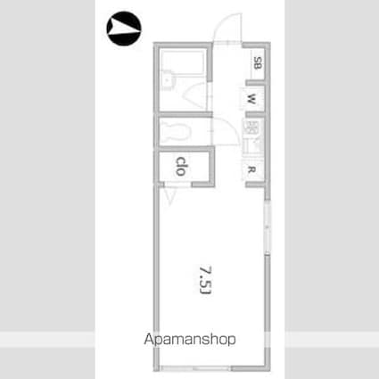 フロンティア桜新町[1K/21.53m2]の間取図