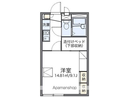 レオパレスＦｏｎｔａｉｎｅ[1K/23.18m2]の間取図