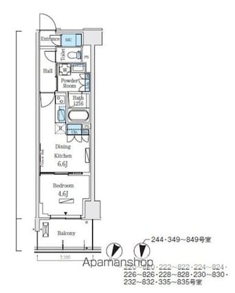 ロイヤルパークス赤羽ノース[1DK/32.55m2]の間取図