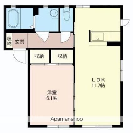 ルーチェ　インテルノＡ[1LDK/43.75m2]の間取図