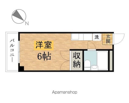 岡本ハイツ[1R/17.42m2]の間取図