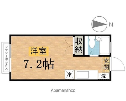 エステートピアＵ[1R/18.64m2]の間取図