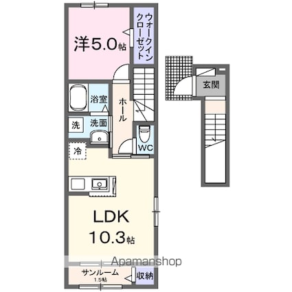 ＢＩＺ　Ａ[1LDK/44.28m2]の間取図