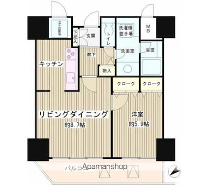 トレステージ目黒[1LDK/46.31m2]の間取図