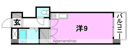 グランドハイム朝生田[1R/22.82m2]の間取図