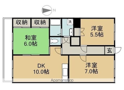 アーバンコート北新町[3LDK/63m2]の間取図