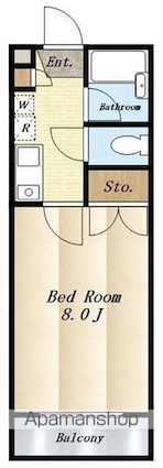 東京都武蔵野市境２丁目[1K/23.7m2]の間取図