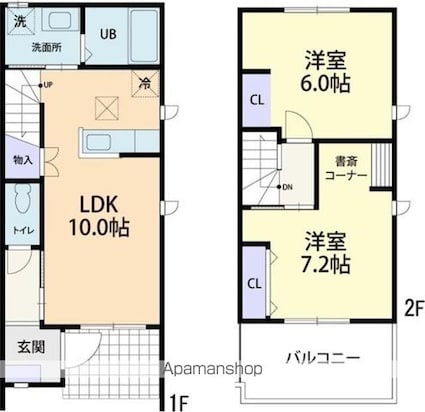 コンフォールＩＩ　Ｂ[2LDK/56.07m2]の間取図