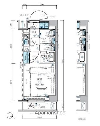 メインステージ板橋志村Ⅲ[1K/25.87m2]の間取図