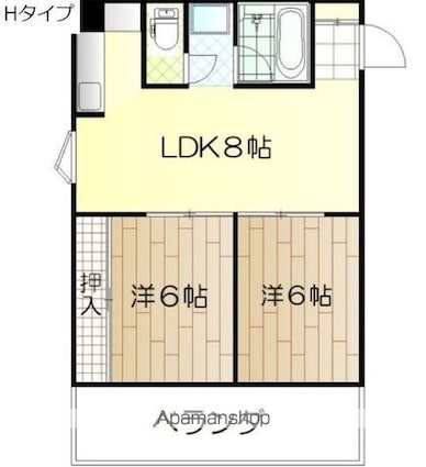 ハイマート屋島[2LDK/53.72m2]の間取図