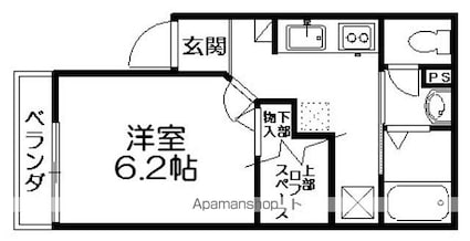 ドリームハイツⅤ[1K/22.73m2]の間取図