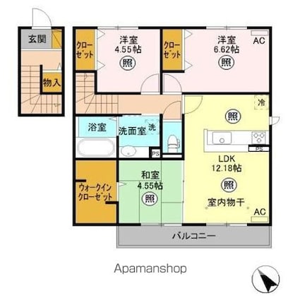 ＤＡＩＷＡ　ＰＲＩＮＣＥ　ＳＵＮＡＧＡ　Ｂ[3LDK/74.5m2]の間取図