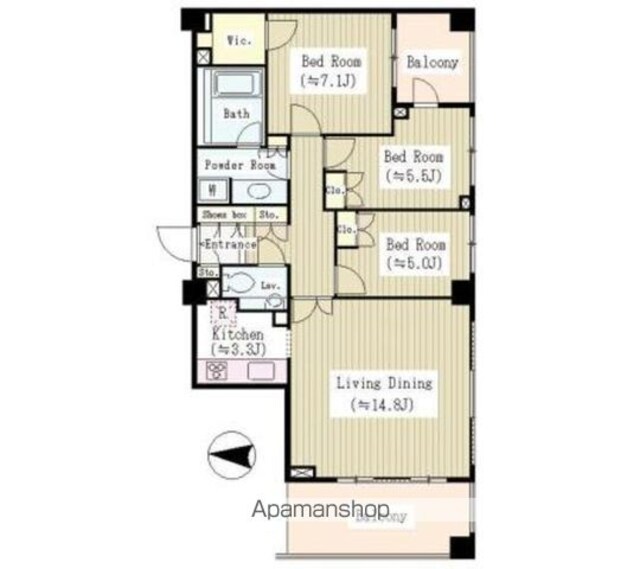 ガーデンコートＴ[3LDK/82.5m2]の間取図