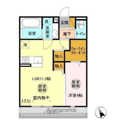 サンク・レーブ　Ｂ[1LDK/40m2]の間取図
