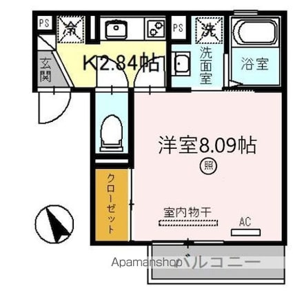 アネックスわたむき[1K/27.79m2]の間取図