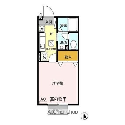 エクセレントタウン・村井　Ｂ[1K/26.71m2]の間取図