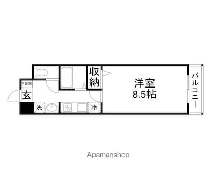 Ｋｌｅｉｎ　Ｗｏｈｎｅｎ（クラインヴォーネン）[1K/26.9m2]の間取図