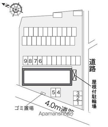 レオパレスしまなみ[1K/26.08m2]の配置図