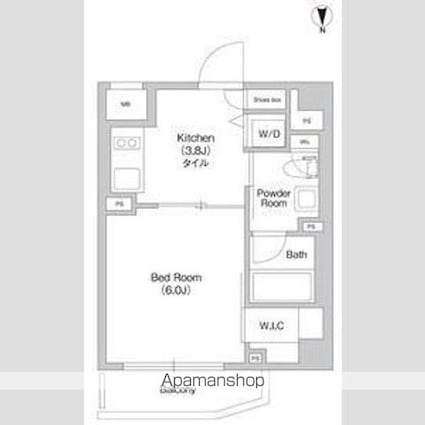 プライムアーバン三軒茶屋[1DK/25.56m2]の間取図